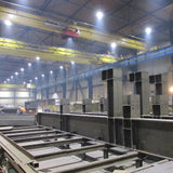 LED High Bay Svart 200W installerad i stålindustri