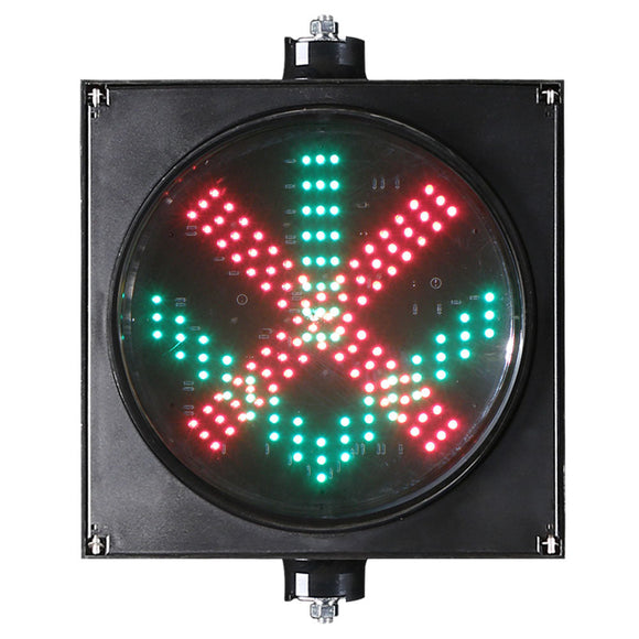LED Trafiksignal Enkel Diameter 300 mm Dubbelfunktion Röd X / Grön Pil
