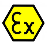 Ex klassad (Explosionssäker) logotyp
