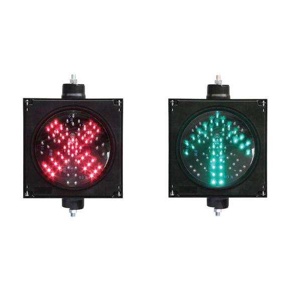 LED Trafiksignal Enkel Diameter 200 mm Dubbelfunktion Röd X / Grön Pil