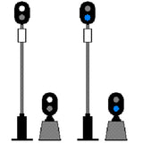 LED Trafiksignal Diameter 200 mm Dubbel Vit och Blå används ofta som tågsignal