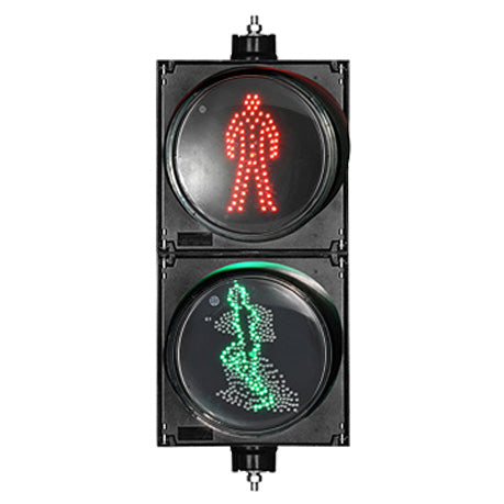 2 stycken LED Trafiksignal 200 Dubbel med Grön Springande Figur