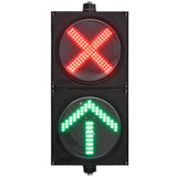 LED Trafiksignal Dubbel Diameter 300 mm Röd X och Grön Pil