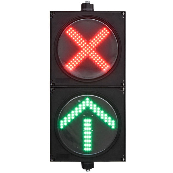 4 stycken LED Trafiksignal 300 Dubbel Röd X & Grön Pil